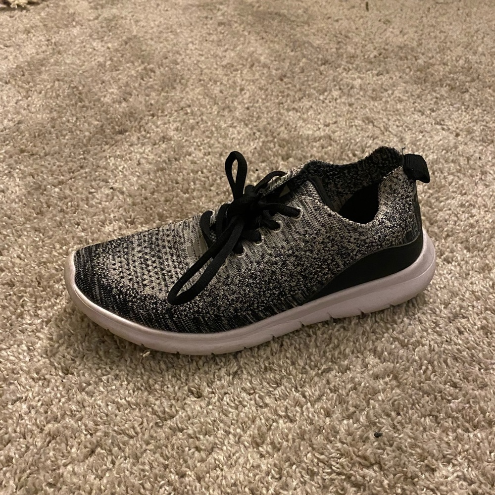 Grey/black/white Champion sneakers, size 7.5 women’s.